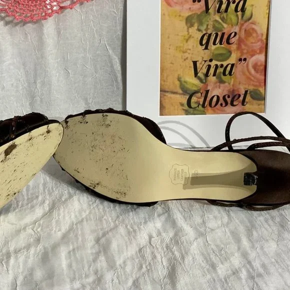 Strappy Evening Brown Sandal - Picture 8 of 13